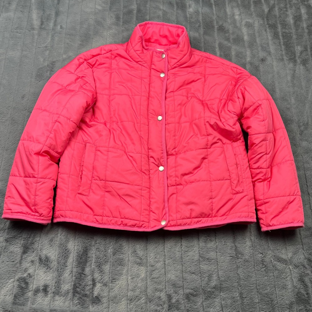 Altar'd State Pink Quilted Puffer Jacket Fuschia Snap Front J10040PPGAS Womens S